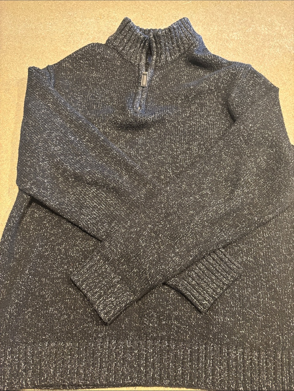 Chaps Men's Heathered Charcoal Half-Zip Sweater